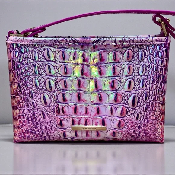 NWT Brahmin Leather Iridescent LORELEI Shoulder Bag, Purple Iris Melbourne - Picture 7 of 8